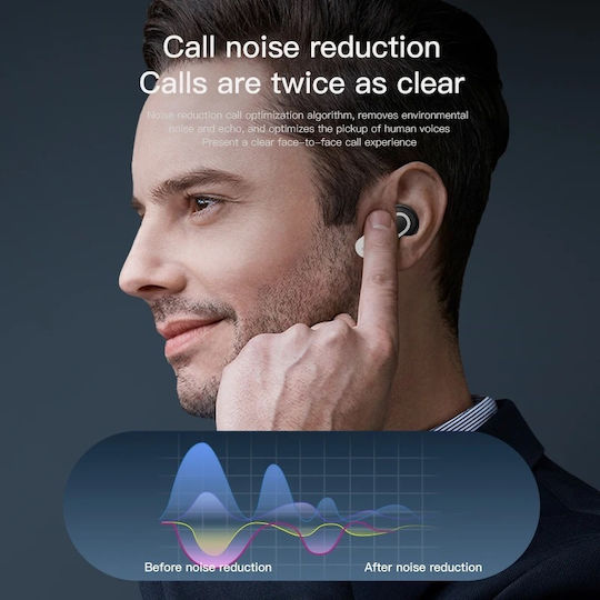 Ezra M-V8 In-ear Bluetooth Handsfree Ακουστικά με Αντοχή στον Ιδρώτα και Θήκη Φόρτισης Μαύρα