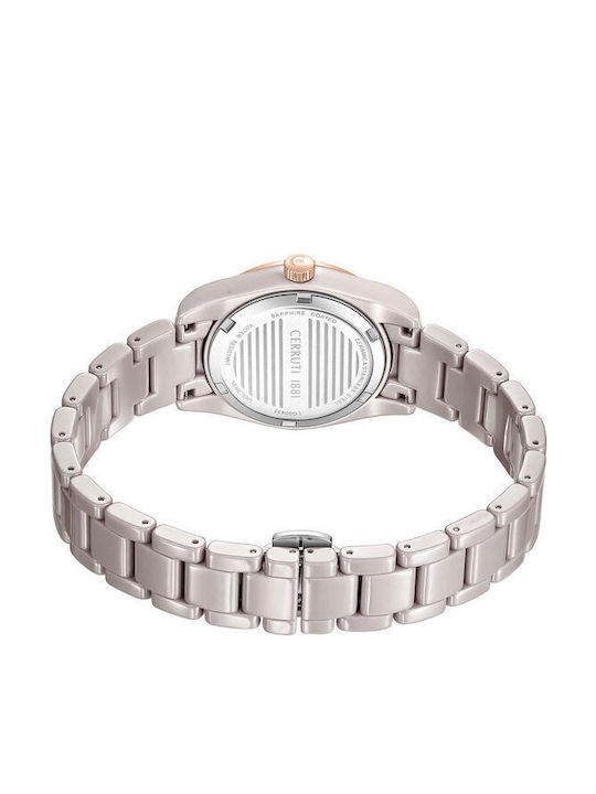 Crystals Womens Watch 31mm Battery with Pink Ceramic Strap
