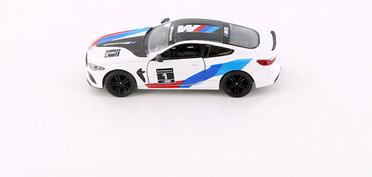 Kinsmart 1:38 Metal Racing Bmw M8 Competition Coupe Livery Edition White Opening Doors Kt5425rd