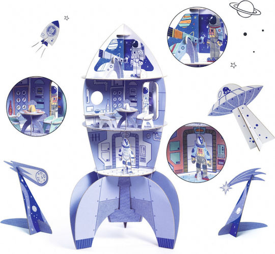 Coloring Assembling Rocket Djeco
