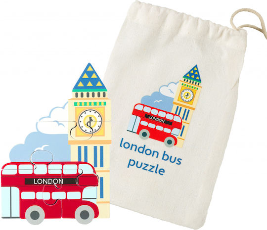 Дървено Детски Пъзел с Шипове London Bus 4бр Orange Tree Toys