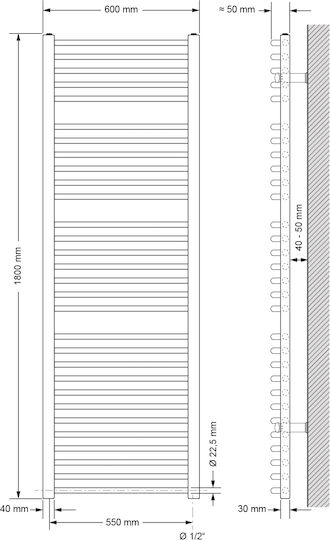 ECD Germany Ηλεκτρική Πετσετοκρεμάστρα 1200W 180x60cm Λευκή