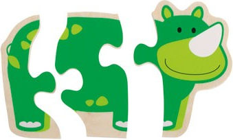 Παιδικό Puzzle Happy Animals για 1+ Ετών 2pcs Beleduc