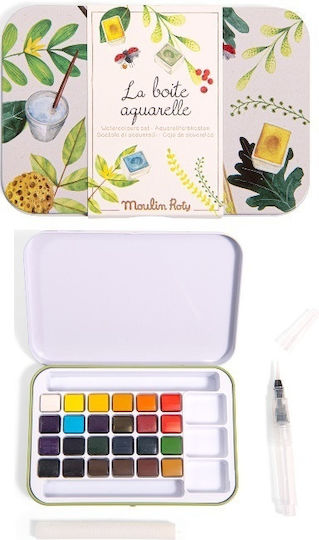Metallic Box 24 Watercolors Moulin Roty