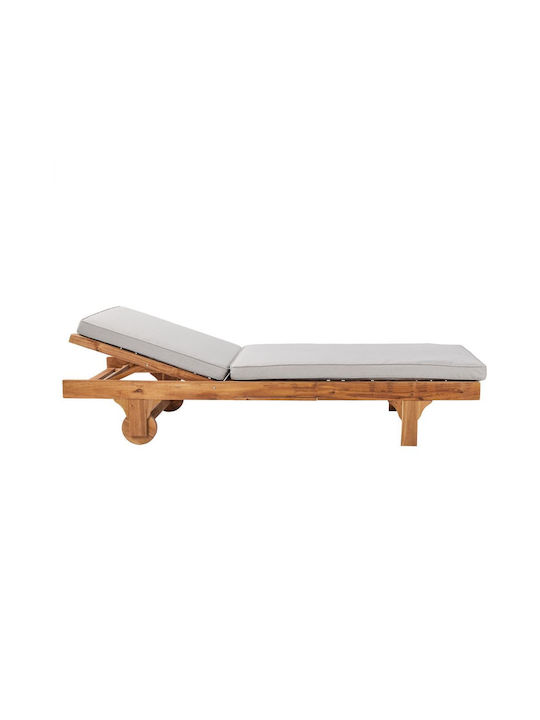 Deckchair Wooden Somerset with Cushion Brown with Table 200x70x30cm.