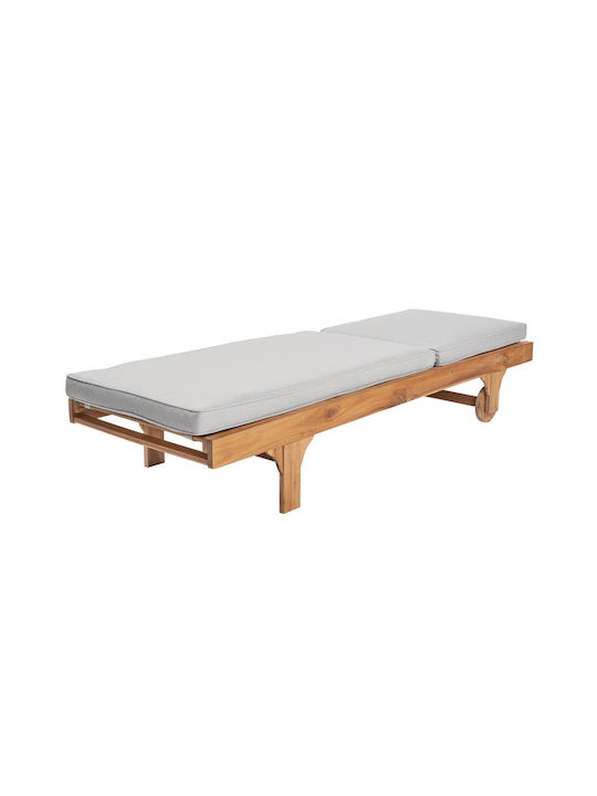 Deckchair Wooden Somerset with Cushion Brown with Table 200x70x30cm.