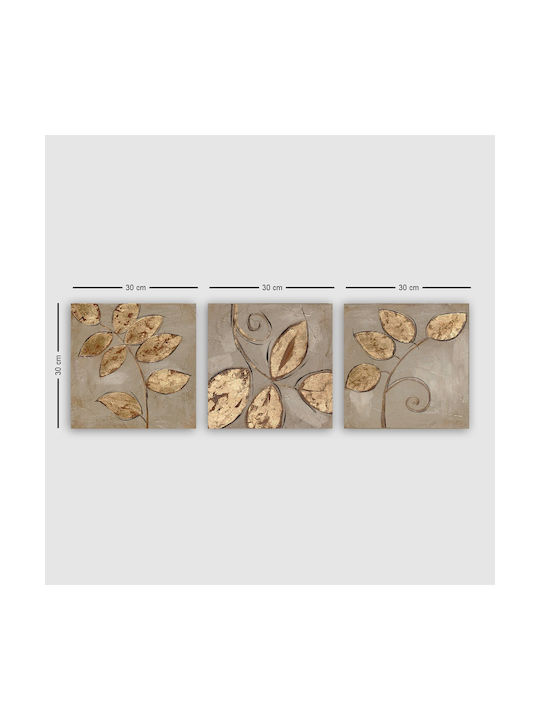 24Mall Τρίπτυχος Πίνακας σε Καμβά 30x30cm