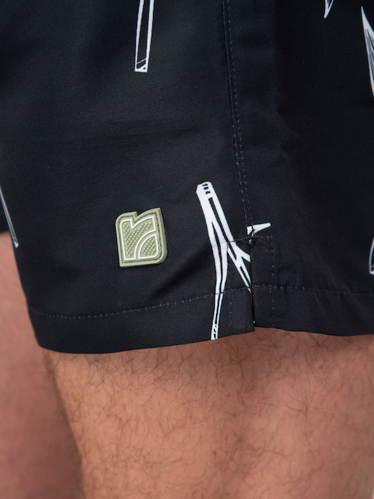 Men's Swimwear Shorts Black with Patterns