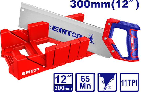 Emtop Πριόνι με Φαλτσοκούτι 30cm EHASMB3001