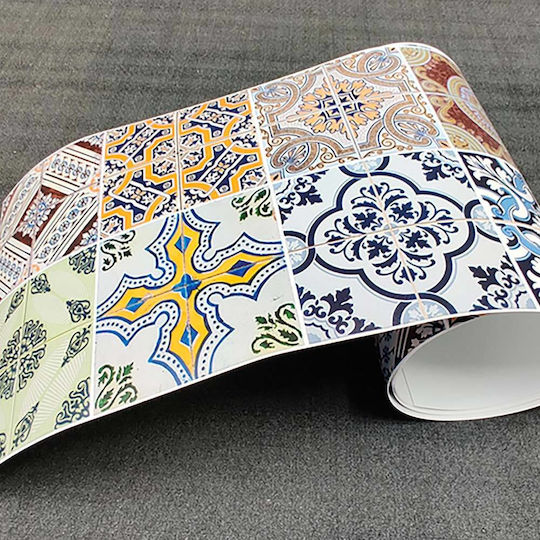 Dekorativer Aufkleber Wand Azulejos Küchenbordüre 1Stück 195x23.5cm Ango