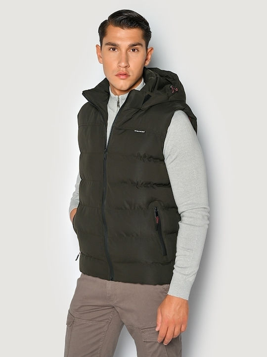 Camaro Men's Sleeveless Bomber Jacket Khaki