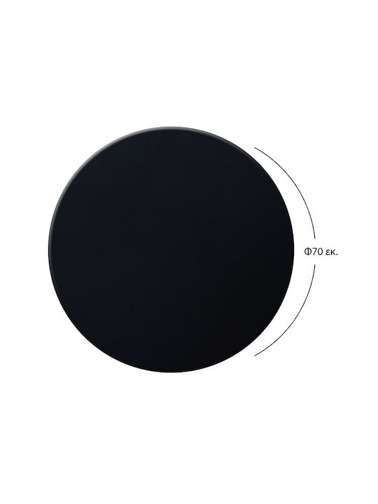 HomeMarkt 190 Кръгла Повърхност на масата Werzalit в Черен Цвят 70x70x2.5см HM5228.01 1бр