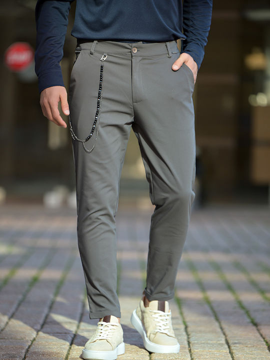 Kowalski Trousers Chino Elastic in Regular Fit Anthracite