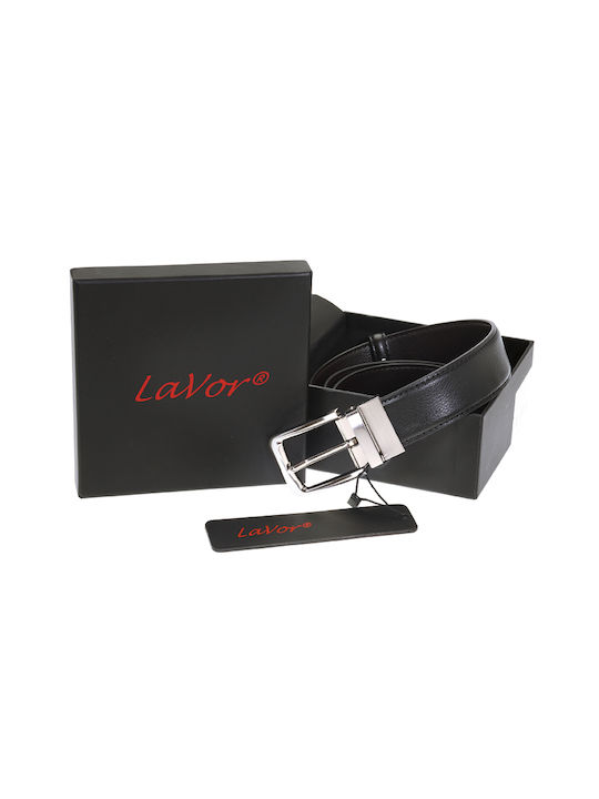 Lavor Men's Leather Double Sided Belt Black