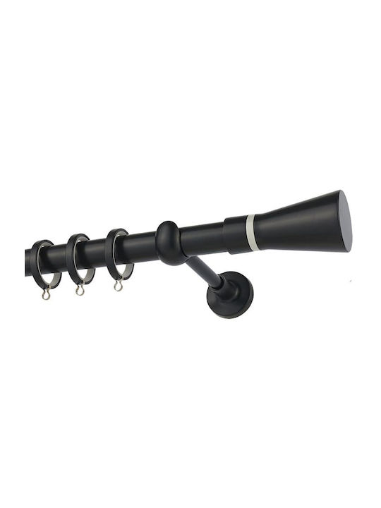 Zogometal Metallisch Vorhangstange Color More Mat Collection Einfach Φ25mm 240cm Charcoal / Grey