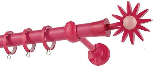 Zogometal Μεταλλικό Κουρτινόξυλο Color Pop Super Gloss Μονό Φ25mm