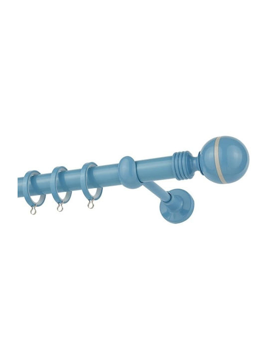 Zogometal Μεταλλικό Κουρτινόξυλο Color Pop Collection Μονό Φ25mm 160εκ. Γαλάζιο / Γκρι