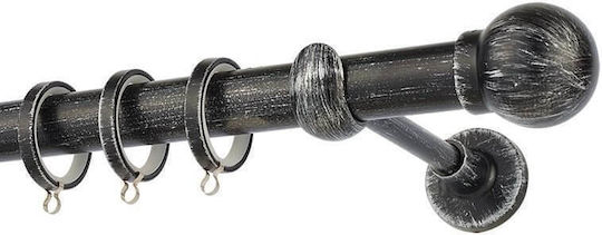 Zogometal Металик Корниз Rustique Collection Φ25мм 160бр Черна патина Silver