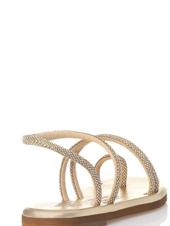 Sante Women's Flat Sandals in Gold Color