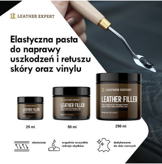 Leather Filler Black Leather Putty 50 Ml Leather Expert Le-10-fb50
