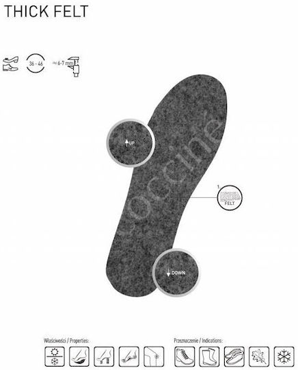 Insoles Warming Shoes Thick Felt Coccine Size 38