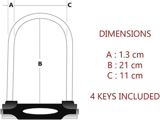 Master Lock Κλειδαριά Ποδηλάτου Πέταλο με Κλειδί Μαύρη