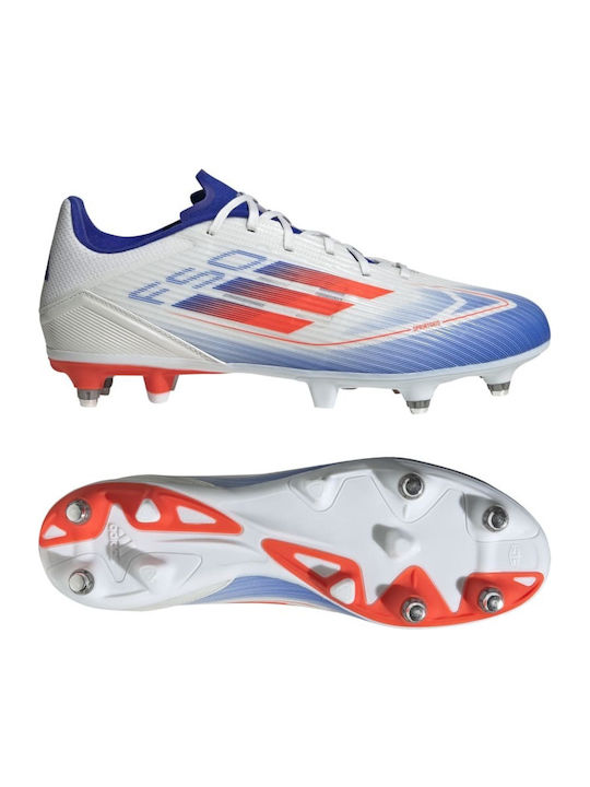 adidas F50 League Fußballschuhe mit Stollen Cloud White / Solar Red / Lucid Blue