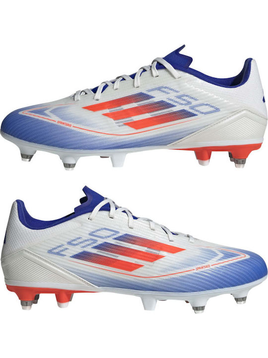 adidas F50 League Fußballschuhe mit Stollen Cloud White / Solar Red / Lucid Blue