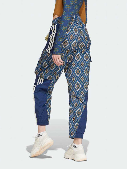 Adidas Pantaloni de trening pentru femei Wide Albastru