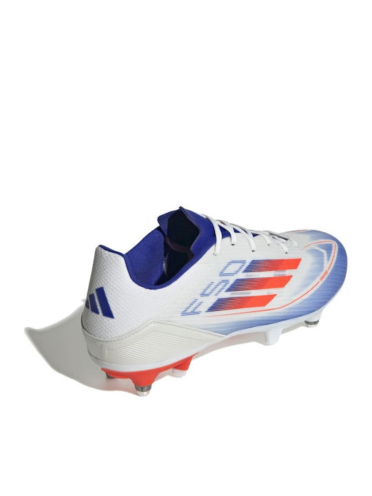 adidas F50 League Fußballschuhe mit Stollen Cloud White / Solar Red / Lucid Blue