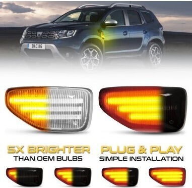 Headlight Crystal Led for Dacia Duster / Logan / Sandero 2pcs