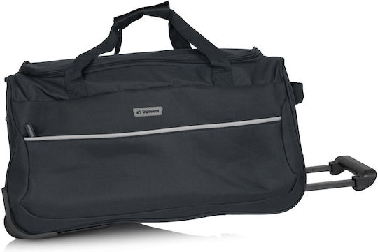 Diplomat Reisetasche 51Es Schwarz mit Rädern Stoff L55xB30xH31cm