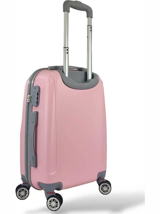 Playbags Παιδική Βαλίτσα Ταξιδίου Καμπίνας Σκληρή Ροζ με 4 Ρόδες Ύψους 55εκ.