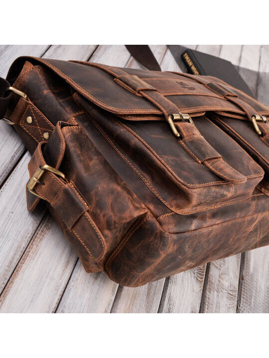 Paolo Peruzzi Tasche für Laptop in Braun Farbe T-106-HBR