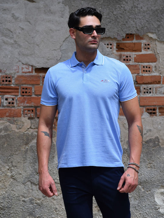 Polo Bluse Hellblau
