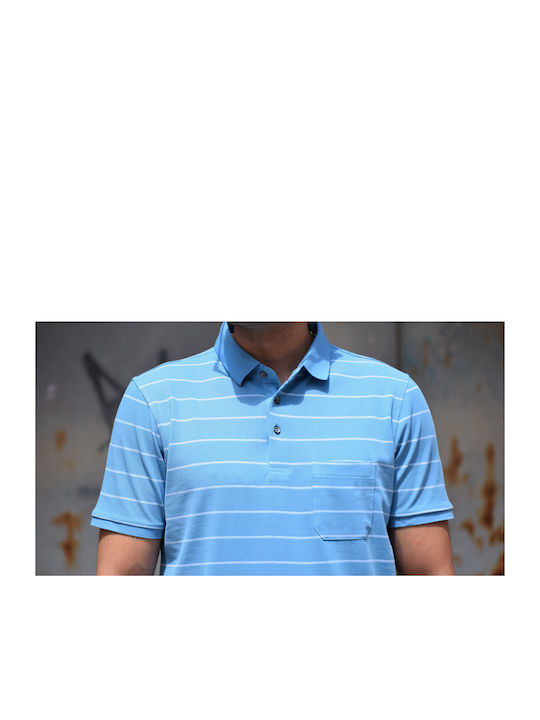 Tony Maker Men's Blouse Polo Blue Striped (code ns36)