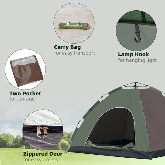 Outsunny Campingzelt für 4 Personen 210x210x135cm