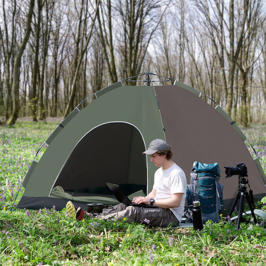 Outsunny Campingzelt Iglu Grüne Für 4 Personen 210x210x135cm