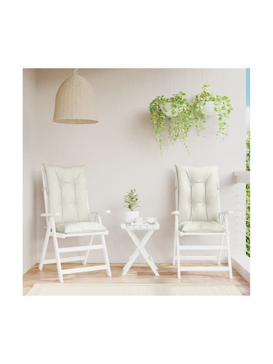 vidaXL Garden Chair Cushions with Backrest Beige 2 Pieces 50x120cm