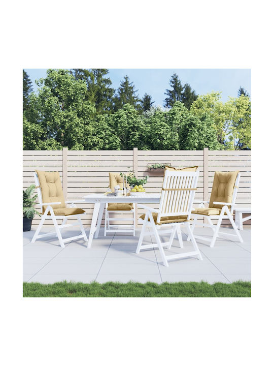 vidaXL Garden Chair Cushion with Back Beige 4pcs 50x120cm.