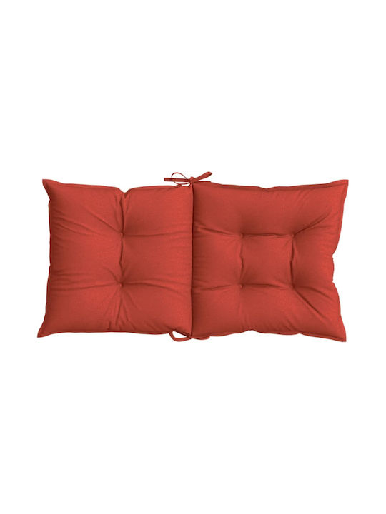vidaXL Garden Chair Cushions with Backrest Red 4 Pieces 50x100cm