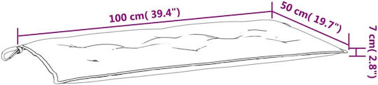 vidaXL Pernă De Bancă De Grădină Cu Spătar Antracit Melanj 2 Buc 50x100cm