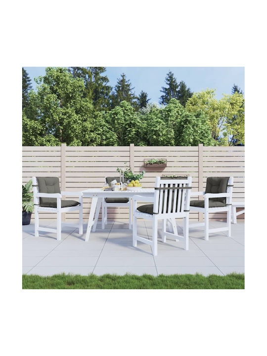 vidaXL Garden Chair Cushion with Backrest Dark Gray 4 Pieces 50x100 cm