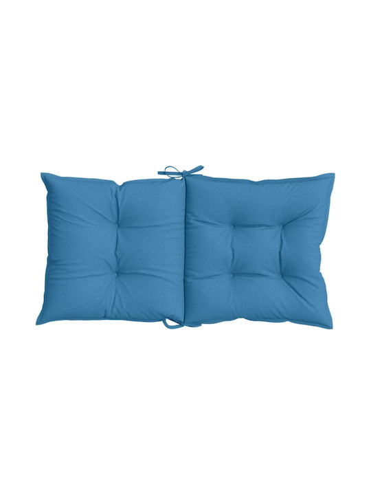 vidaXL Garden Chair Cushion with Backrest Blue 4 Pieces 50x100cm