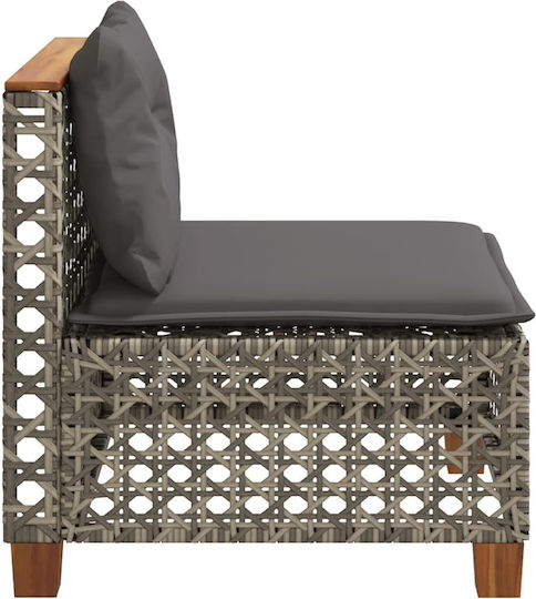 Outdoor-Stuhl Rattan Grey mit Kissen 63.5x63.5x62εκ.
