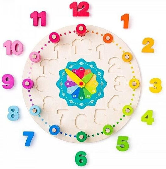 Woodyland Woody Didactic Counting Lessons Wall Clock Wooden Multicolour Diameter 30cm