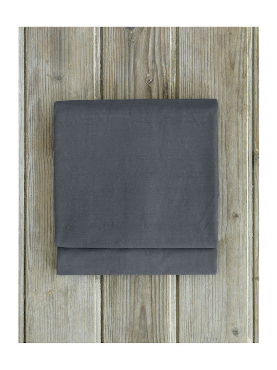 Nima Sheet for Single Bed 160x260cm. Unicolors Midnight Gray