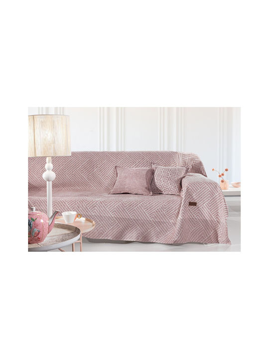 Guy Laroche Three-Seater Sofa Throw Goya 180x300cm Old Pink