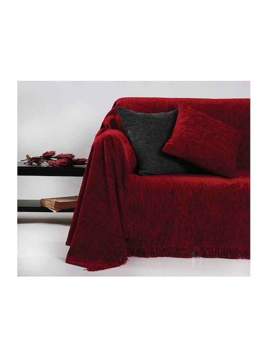 Anna Riska 1300 Ριχτάρι Πολυθρόνας Chenille 150x180εκ. Red