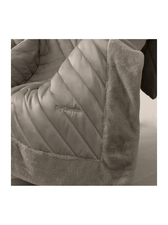 Guy Laroche Utopia Sesselüberwurf Zwei Seiten Pelzartig 120x170cm Taupe